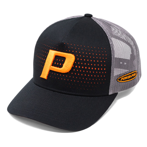 Snapback hat w/P in orange gray black