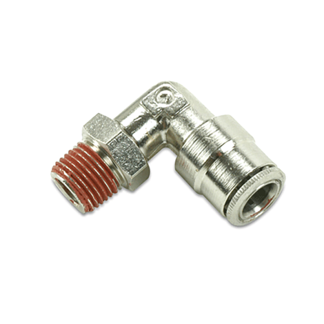 Cylinder Push Fitting w/ 90 ° Swivel For 1/4" Tubing