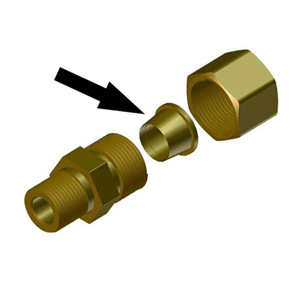 5 Pack Brass Ferrule 9/16 Inner Diameter 7/16 Pierce Smooth Crimp Ho –  compressor-source